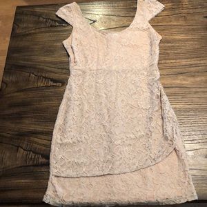 Nude lace cocktail dress